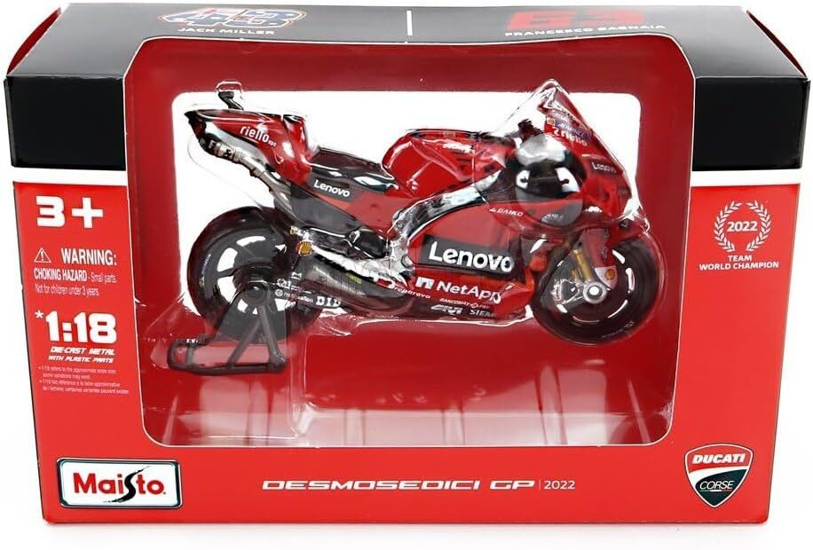 Motorcycles 1:18 Moto GP 2022 Ducti Miller & Bagnaia