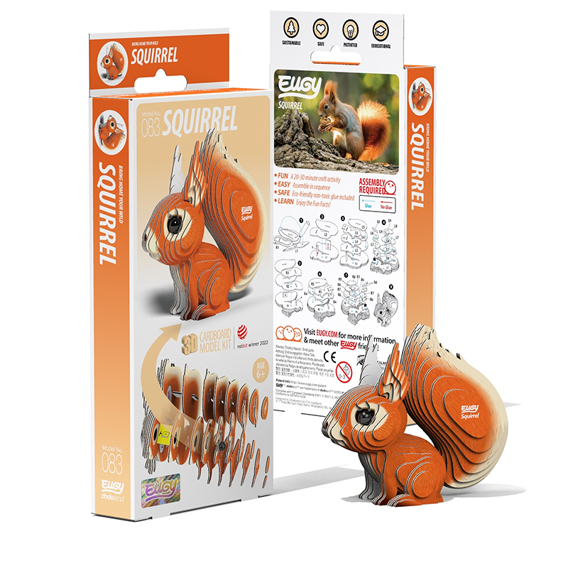 3D Cardboard Model Kit - Squirrel