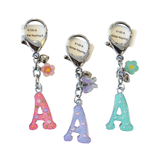 Glitter Letter Keyring