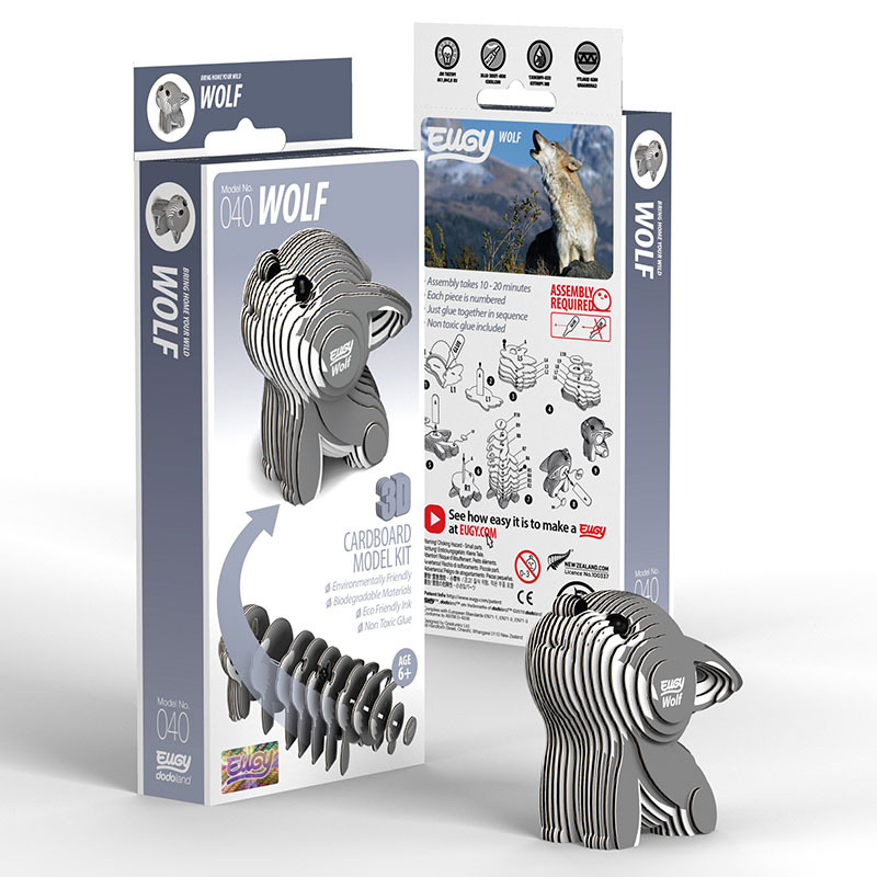 3D Cardboard Model Kit - Wolf