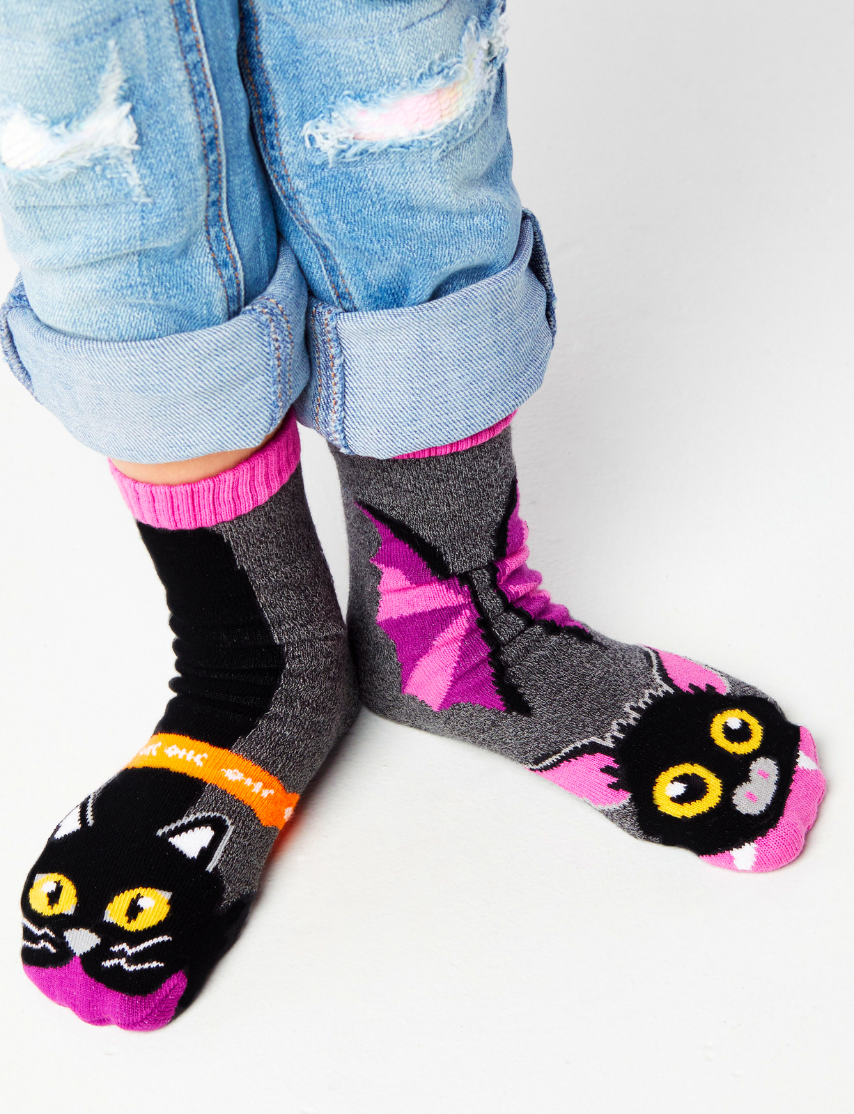 Bat & Black Cat Grip Socks