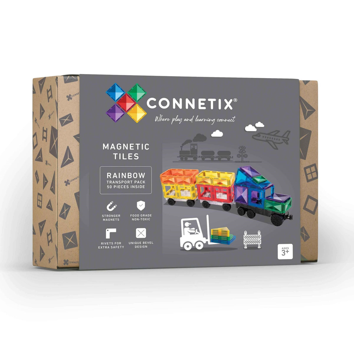 Connetix Rainbow Transport Pack 50 Pieces