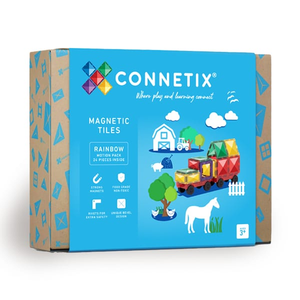 Connetix Rainbow Magnetic Tiles Motion Pack 24 pc