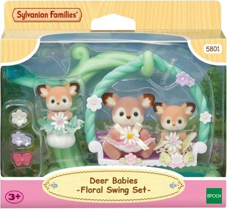 Deer Babies Floral Swing Set