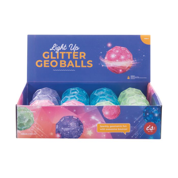 Light Up Glitter Geo Balls