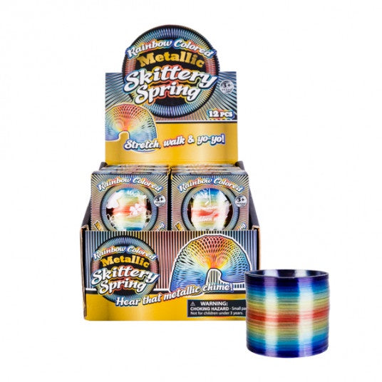 Rainbow Coloured Metallic Skittery Spring