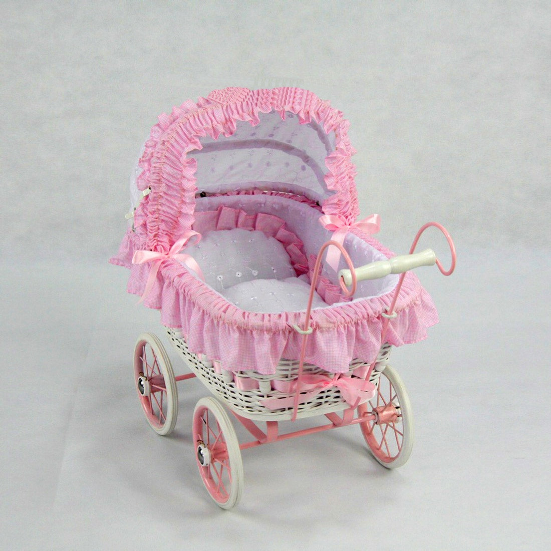 Alexandra White Wicker Pram