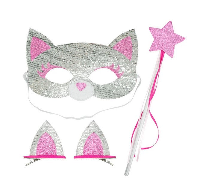 Costume - Silver Kitty with Mask, Ears & Wand