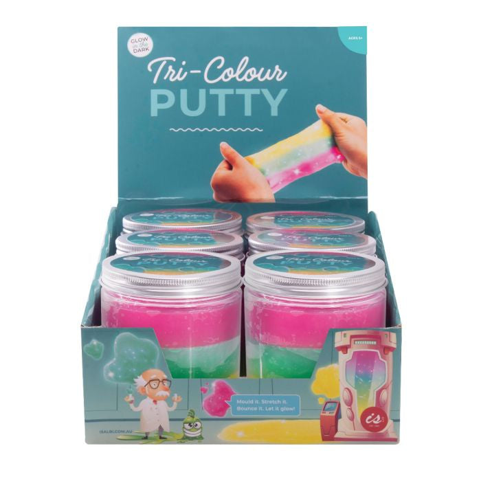 Glow In The Dark Tri-Colour Putty